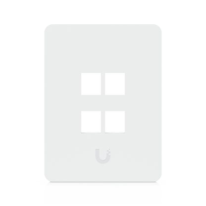 Placa de Pared Vertical Universal para Keystone de 4 Puertos con Cubierta Pintable, Acabado Personalizable, Paquete con 4 Piezas