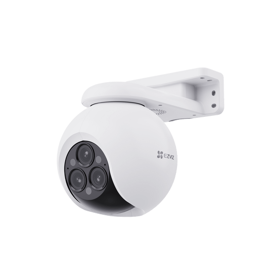 Cámara PT / Wi-Fi / Triple Lente / Panorámica 360° / Resolución 2k+ / Visión Nocturna a color  / IA Detección de Humanos y Vehiculos / Alarma con Sirena y Luz / IP67