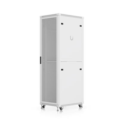 UACC Rack Cabinet 42U (600 × 800 mm) – Gabinete de Piso Totalmente Ensamblado con Ventiladores Integrados, Paneles Removibles, Ruedas con Seguro y Puerta Frontal Perforada para Óptimo Flujo de Aire