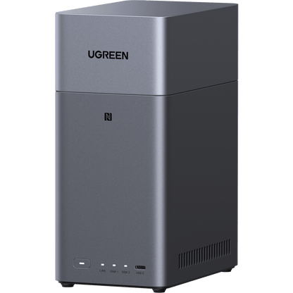 NAS UGREEN NASync DH2300 / Procesador RK3576 / 4GB  / 32GB eMMC / 2 Bahías SATA / JBOD-Basic-RAID 0-RAID 1 / Puerto HDMI 4K / 1 GbE / USB 3.2 Gen 1 Type-C / Detección NFC