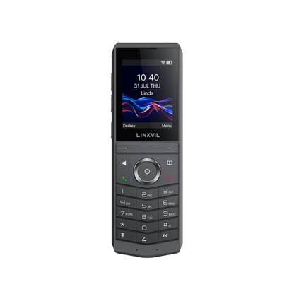Teléfono IP Wi-Fi Portátil / Pantalla Color 2.4" 240x320 / Wi-Fi 6 Dual-Banda / Bluetooth 5.0 / Batería 3000mAh 13h Talk / Video H.264 4CIF / Resistencia Caídas 1.8m (5.9 ft) / Conferencia 6 Vías / USB Type-C