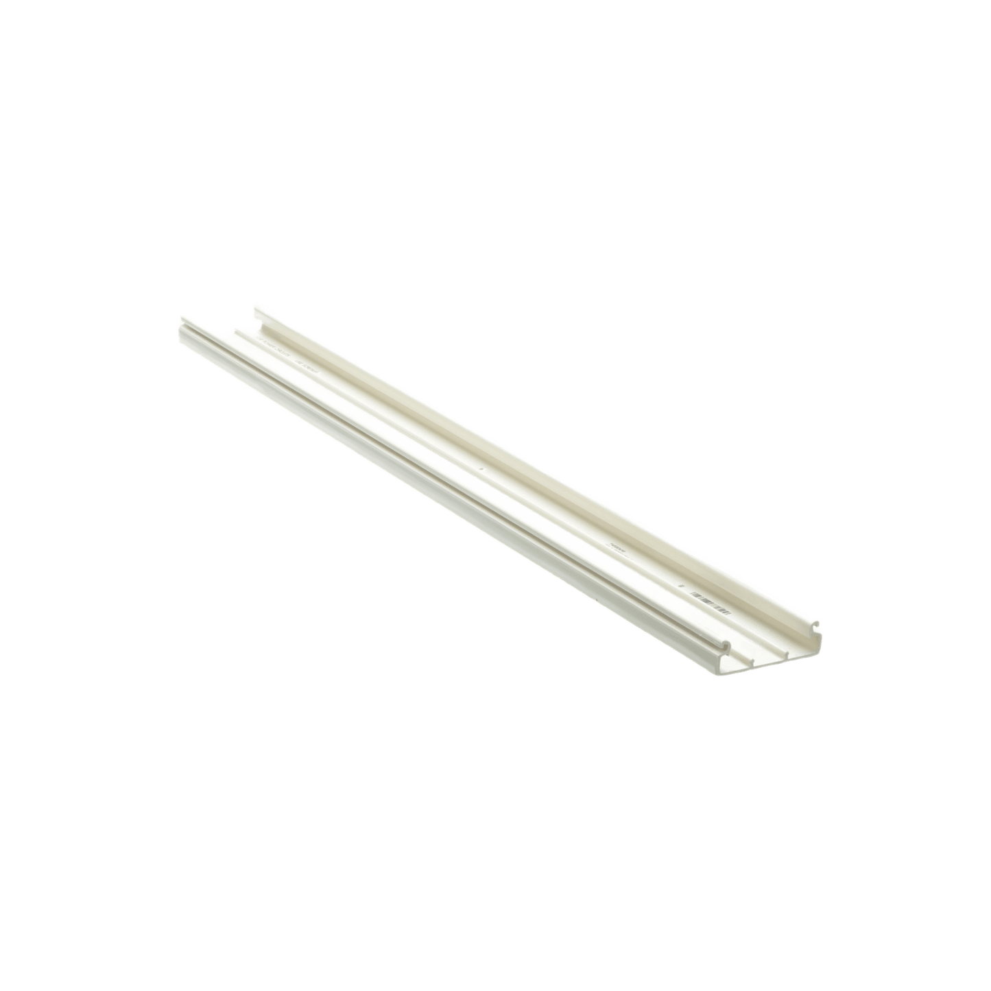 Base para canaleta T-45, de PVC rígido, con orificios perforados para montaje, 60.3 x 18.5 x 3000 mm, Color Blanco Mate