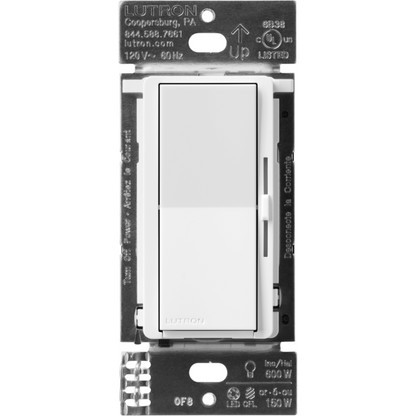 (Caseta Wireless) DIVA Atenuador de pared. Aumenta/Disminuye Intensidad de Iluminación.  No requiere cable neutro. 150W LED / 600W INC/HAL