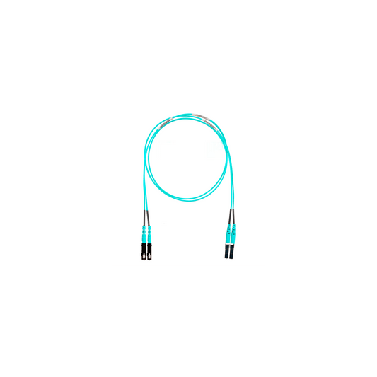 Jumper de Fibra Optica Multimodo 50/125 OM4, LC-SC Duplex, OFNR (Riser), Color Aqua, 5 Metros (16.40 Pies)