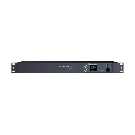 PDU ATS (Fuente Redundante Auto-transferible) Medible, Para Distribución de Energía, 2 Entradas 120 Vca NEMA5-15P, Con 10 Salidas NEMA 5-15R, Horizontal 19in, 1UR