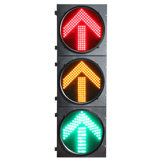 Semáforo de Tráfico Vertical / LED de Cuatro Elementos / Luces Rojas, Amarillas y Verdes / Carcasa PC y ABS / Acabado Mate / Protección IP53 / Transformador AC 24 V / Peso 20 kg