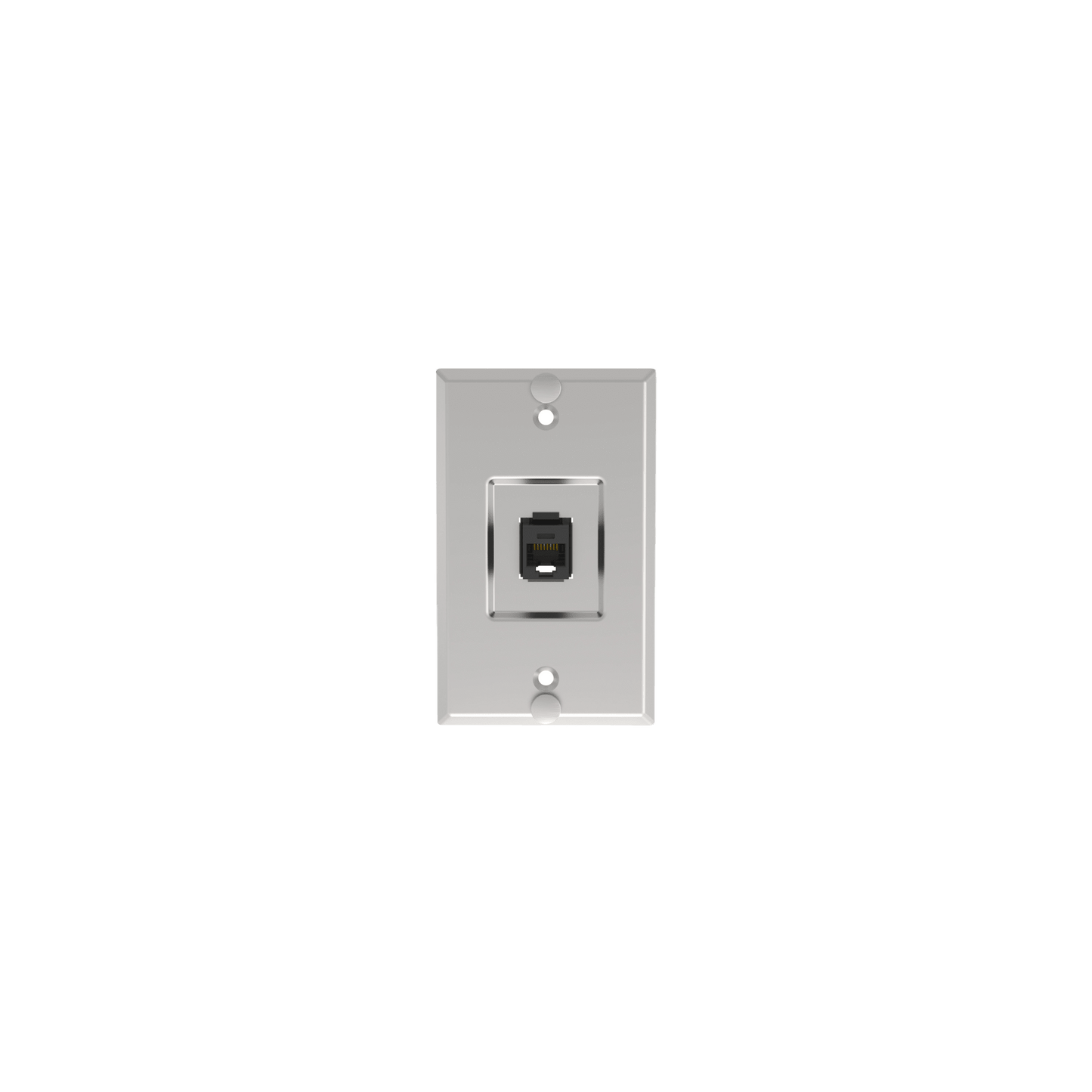 Placa de Pared Telefónica, Salida de 1 Puerto Keystone, Con Jack Cat5e Estilo TP, de Acero Inoxidable