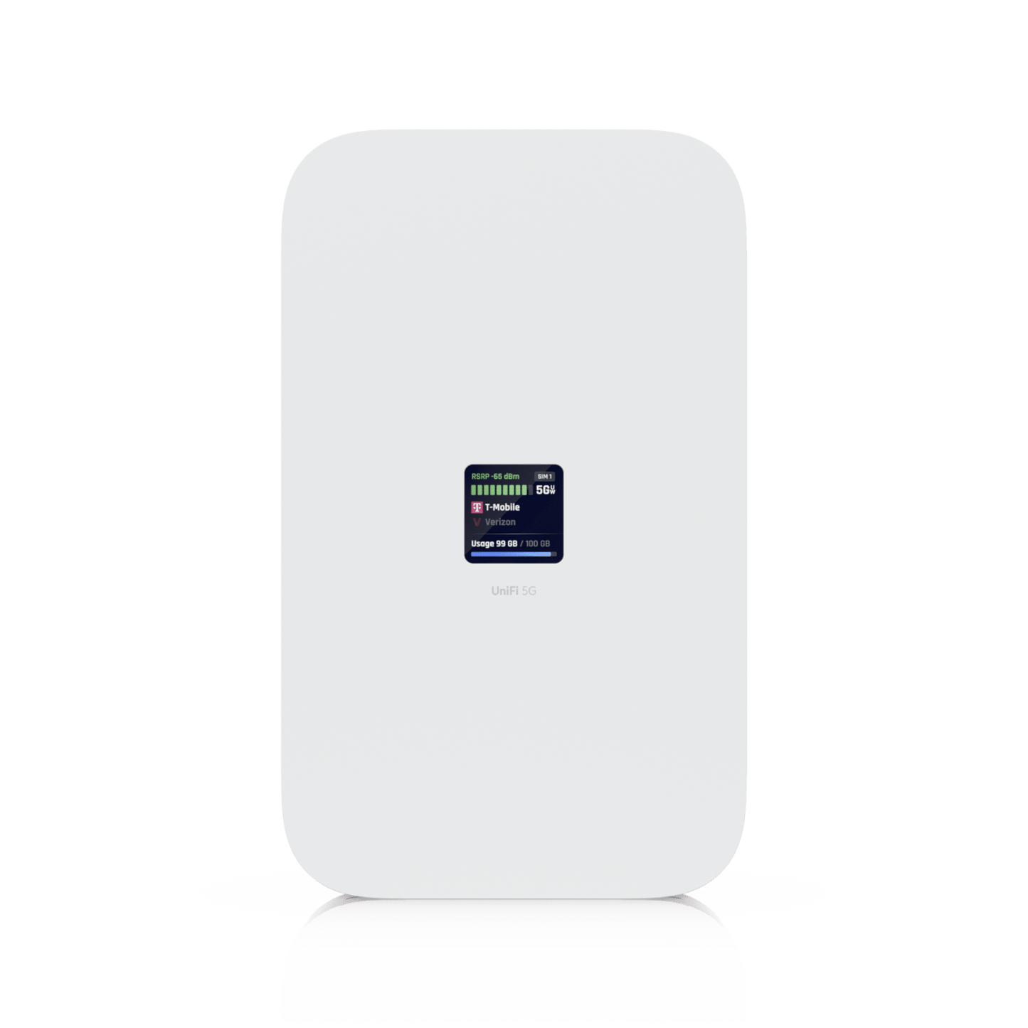 UniFi Módem 5G de Alto Rendimiento Hasta 3.4 Gbps para Implementaciones UniFi, Adopción Instantánea por Puerto PoE, Configuración Automática, Doble SIM/eSIM y Failover Inteligente