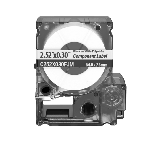 Cassette de Etiquetas de Componente de Poliéster No Adhesivas 2.52 Pulgadas (6.4 cm) W x 0.3 Pulgadas (0.76 cm) H