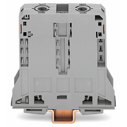 Borna de Paso para Corrientes Elevadas, 95 mm², POWER CAGE CLAMP, 2 Puntos de Conexión, 232 A, 1000 V, Montaje Carril DIN 35x15, Gris