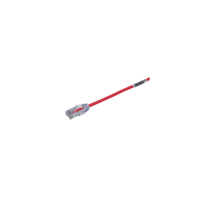 Cable de Parcheo TX6, UTP Cat6, Diámetro Reducido (28AWG), Color Rojo, 0.5 Metros (1.64 Pies)