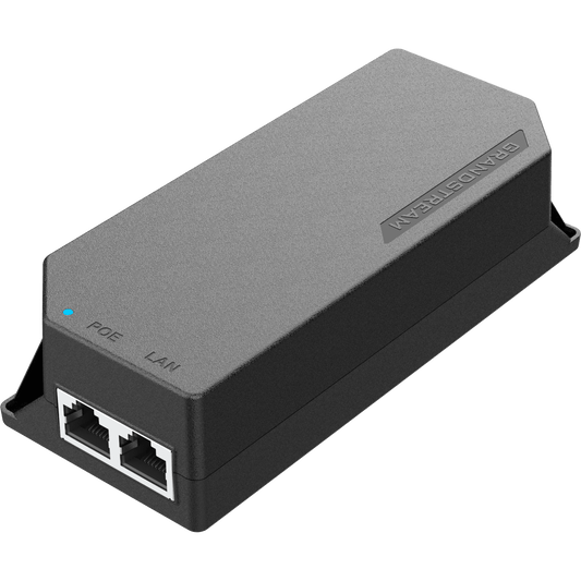 PoE Injector Grandstream 15W MultiGigabit / Compatible con IEEE 802.3af / 1x 2.5Gbps RJ45 LAN IN / 1x 2.5Gbps RJ45 LAN OUT con PoE 15.5W / 100~240VAC / 54VDC / Plug-and-Play / FCC, CE, RCM, IC
