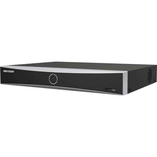[Acusearch] NVR 12 Megapíxel (4K) / 8 canales IP / 8 Puertos PoE+ / Reconocimiento Facial / AcuSense (Evita Falsas Alarmas) / 1 Bahías de Disco Duro / HDMI en 4K / 300 Metros PoE Modo Extendido