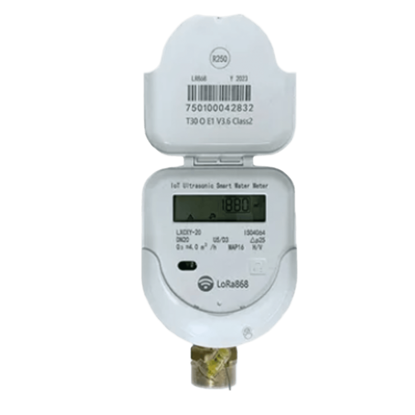 Medidor Ultrasónico de Agua Inteligente / Integrado Válvula y Medición / IoT LoRaWAN-NB-IoT-CAT1 / Bidireccional / IP68 / DN15-DN20-DN25 / LCD 9 Dígitos