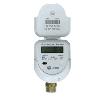 Medidor Ultrasónico de Agua Inteligente / Integrado Válvula y Medición / IoT LoRaWAN-NB-IoT-CAT1 / Bidireccional / IP68 / DN15-DN20-DN25 / LCD 9 Dígitos