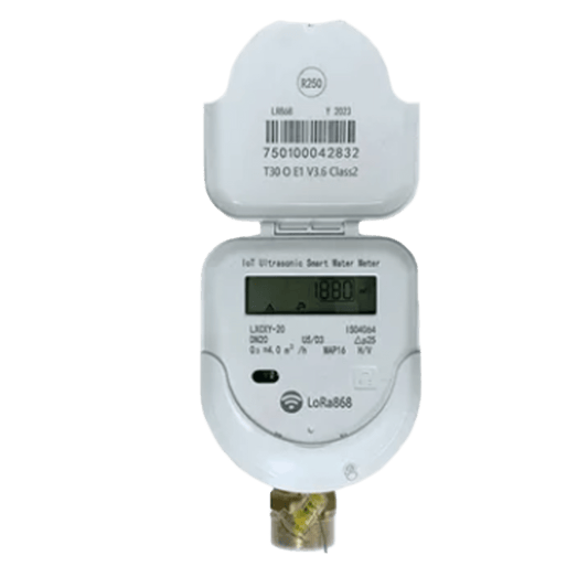 Medidor Ultrasónico de Agua Inteligente / Integrado Válvula y Medición / IoT LoRaWAN-NB-IoT-CAT1 / Bidireccional / IP68 / DN15-DN20-DN25 / LCD 9 Dígitos