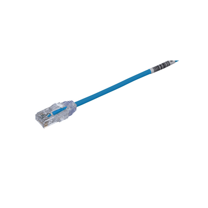 Cable de Parcheo TX6, UTP Cat6, Diámetro Reducido (28AWG), Color Azul, 30.48 Metros (100 Pies)