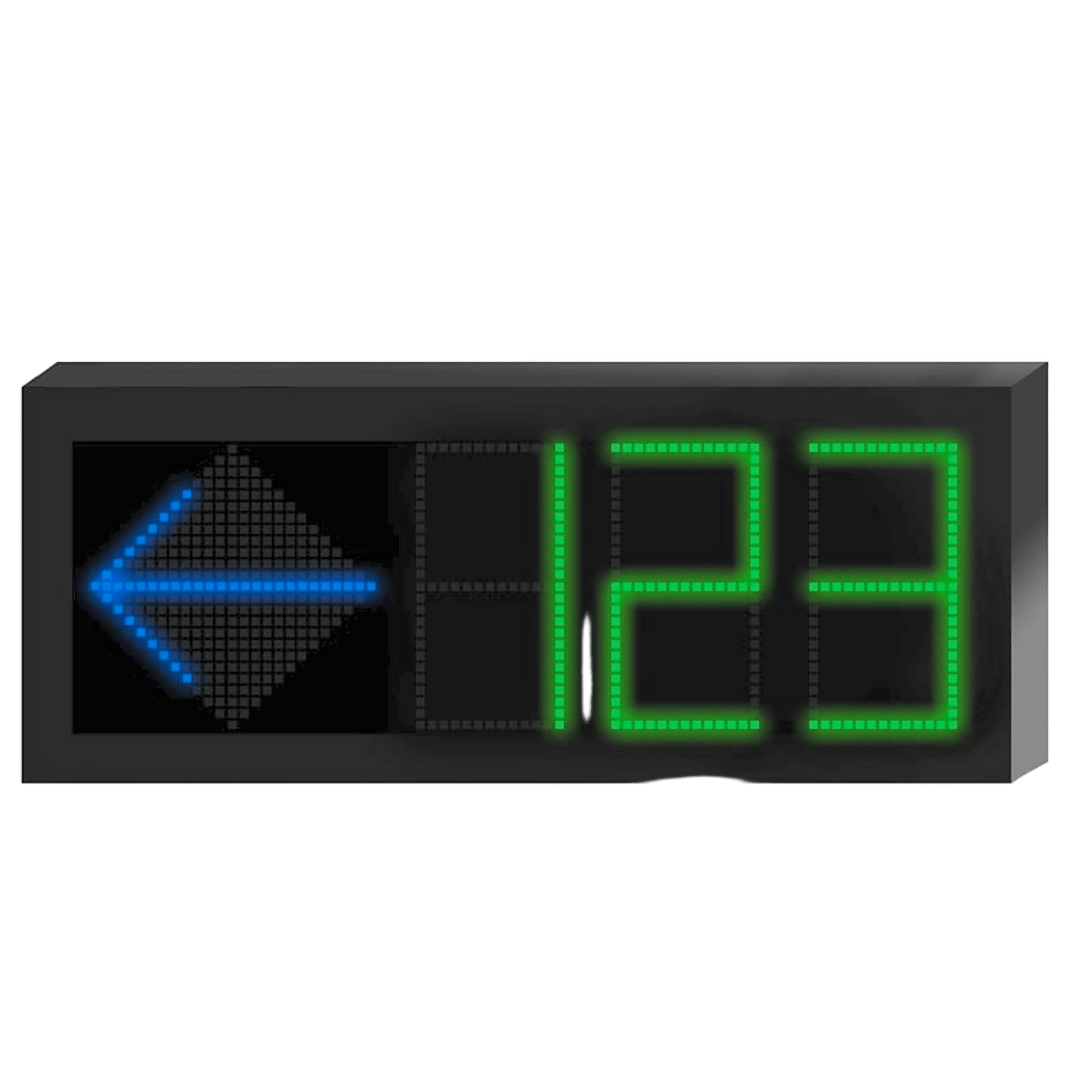 Panel LED Indicador de Estacionamiento Hikvision / 3 Dígitos con Flecha Direccional / Pantalla 7 Colores / Comunicación RS485-RJ45 / Montaje Colgante / Visualización Tiempo Real / Iconos Especiales