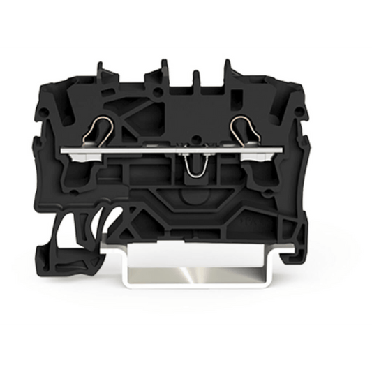 Borna de Paso Serie 2002 / 2 Conductores / Sección 2.5 mm² / Tecnología Push-in CAGE CLAMP® / Aplicaciones Ex e II / Montaje Carril DIN 35x15 y 35x7.5 / Negro / Certificaciones ATEX IECEx UL CSA