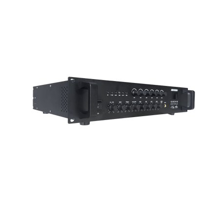 Amplificador de Audio | Bluetooth | 240 W | 6 Zonas con Control de Volumen Independiente | 70/ 100V COM | Montaje en Rack | Voceo y Musica Ambiental