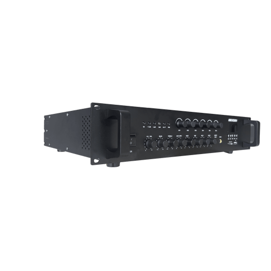 Amplificador de Audio | Bluetooth | 240 W | 6 Zonas con Control de Volumen Independiente | 70/ 100V COM | Montaje en Rack | Voceo y Musica Ambiental
