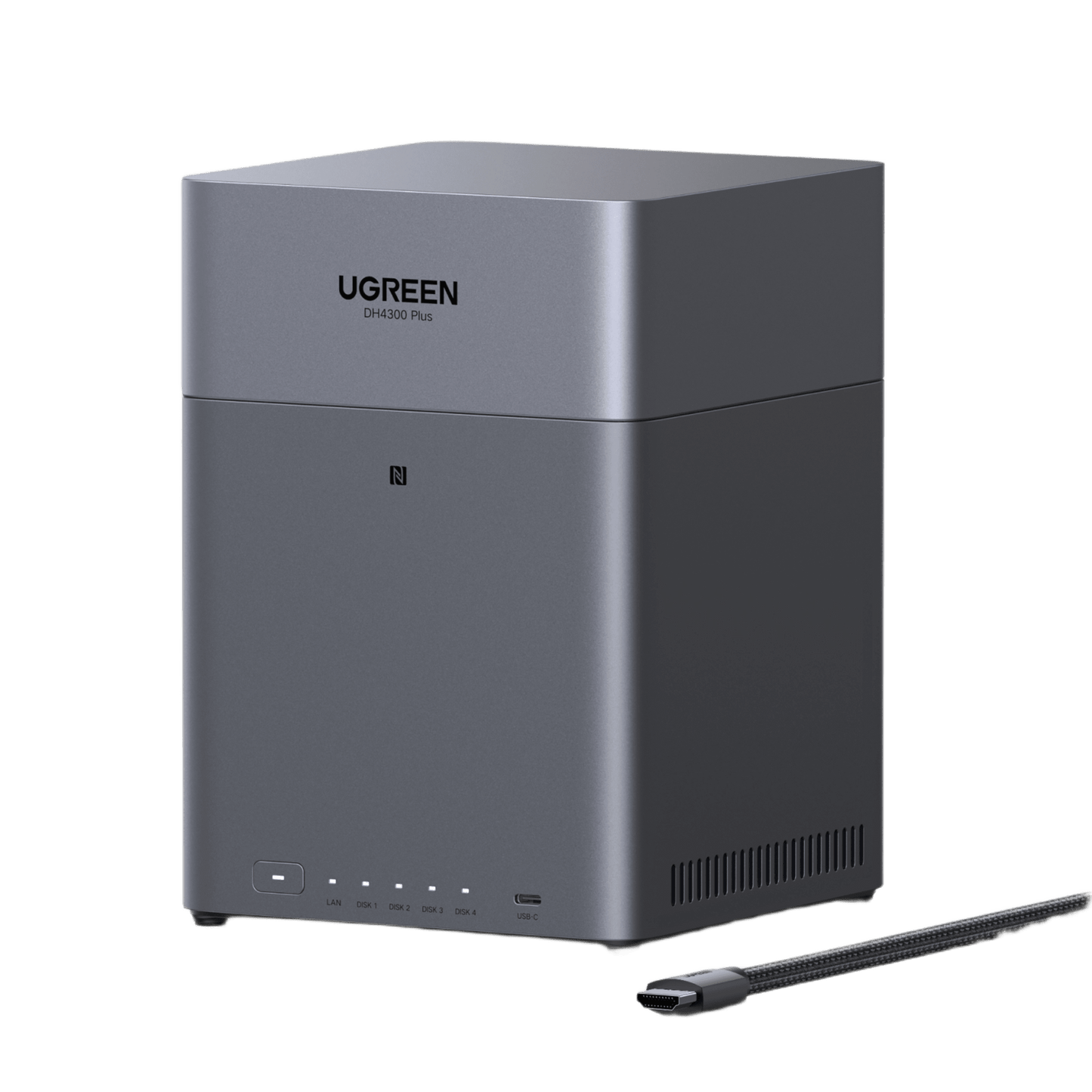 NAS UGREEN NASync DH4300PLUS  / 4 Bahías SATA / Procesador RK3588C 8 GB RAM / 2.5GbE Puerto / HDMI 4K / USB 3.2 Type-C / RAID 0/1/5/6/10 / Acceso Remoto UGREENlink