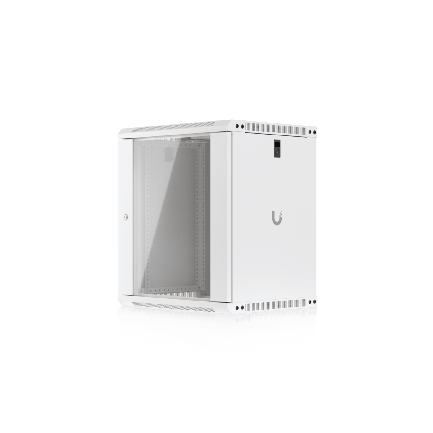 UACC Rack Cabinet 12U (550 x 450 mm) - Gabinete Cerrado para Montaje en Pared con Puerta de Vidrio Templado, Totalmente Ensamblado con Ventiladores Integrados y Paneles Removibles