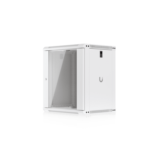 UACC Rack Cabinet 12U (550 x 450 mm) - Gabinete Cerrado para Montaje en Pared con Puerta de Vidrio Templado, Totalmente Ensamblado con Ventiladores Integrados y Paneles Removibles