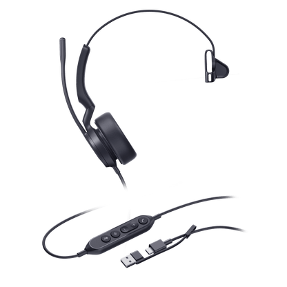 Diadema Alámbrica Yealink UH44 Mono USB-C/A Certificada con Microsoft Teams