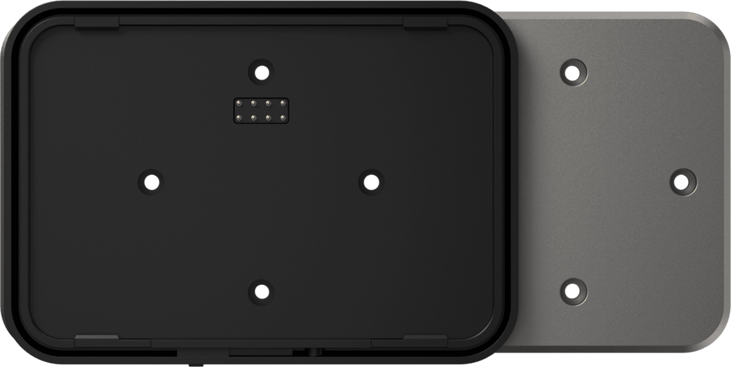 Adaptador de Montaje SUNMI CPad / Compatibilidad VESA y Caja 86mm / Conectividad USB Alimentación y Datos / Fijación Segura con Cerradura / Botón Liberación Rápida