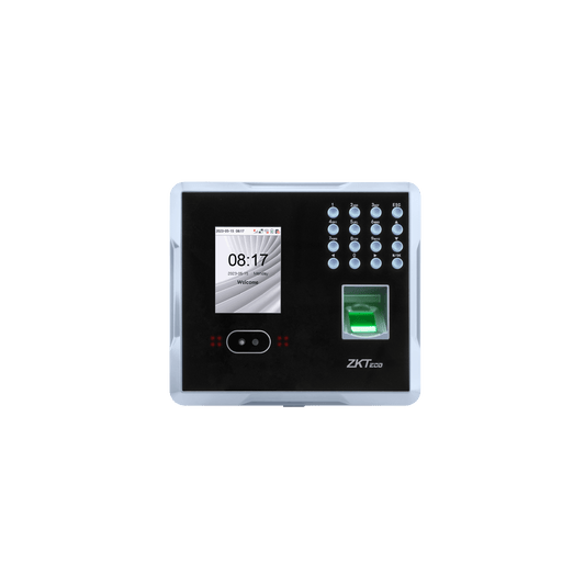 Terminal Multi-Biométrica de Asistencia y Control de Acceso / Reconocimiento Facial, Huella y Tarjeta / 2,000 Usuarios / 1,500 Rostros / 2,000 Huellas / 100,000 Eventos / TCP/IP Wi-Fi USB / ADMS / Pantalla 2.8" TFT