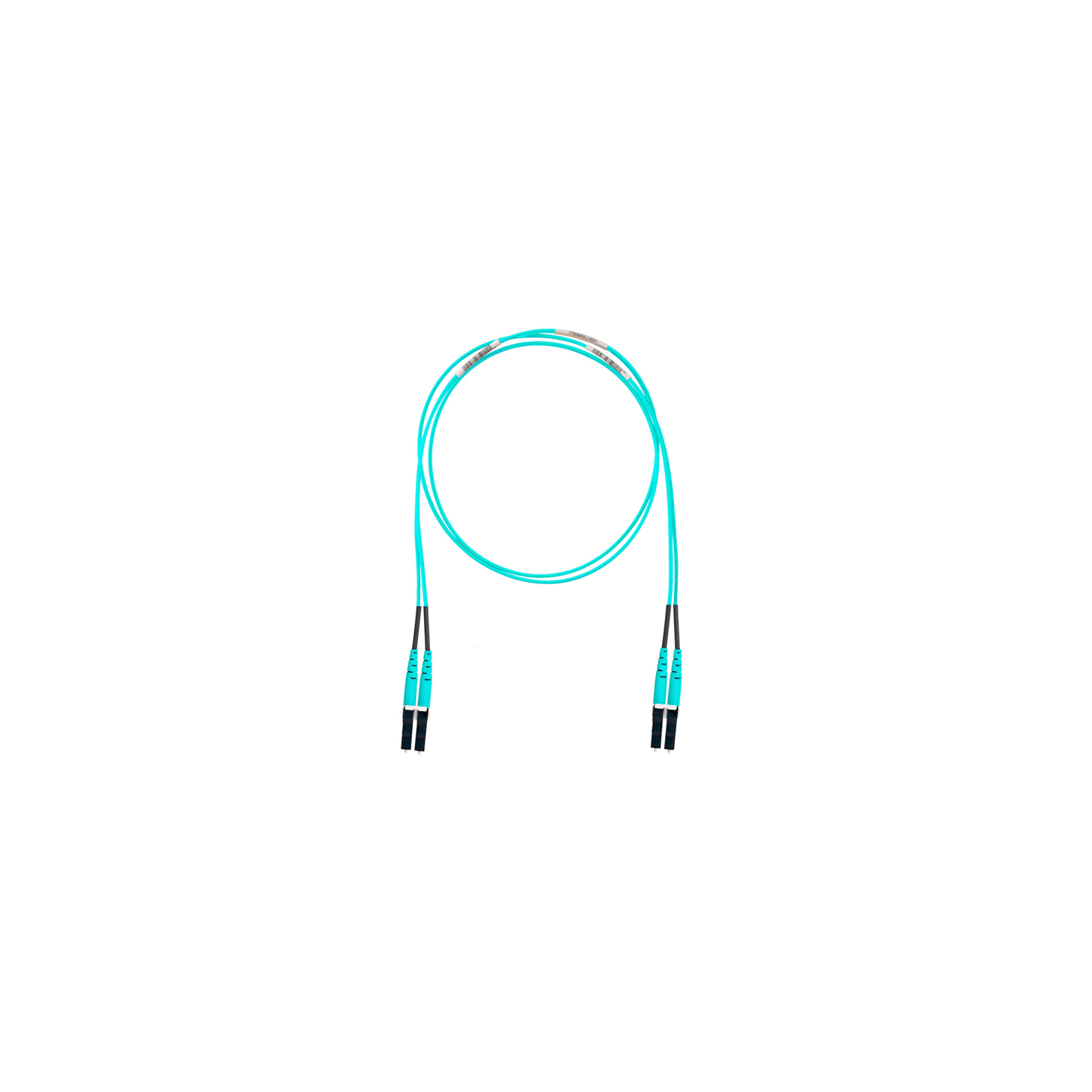 Jumper de Fibra Óptica Multimodo 50/125 OM4, LC-LC Duplex, OFNR (Riser), Color Aqua, 11 Metros (36.09 Pies)