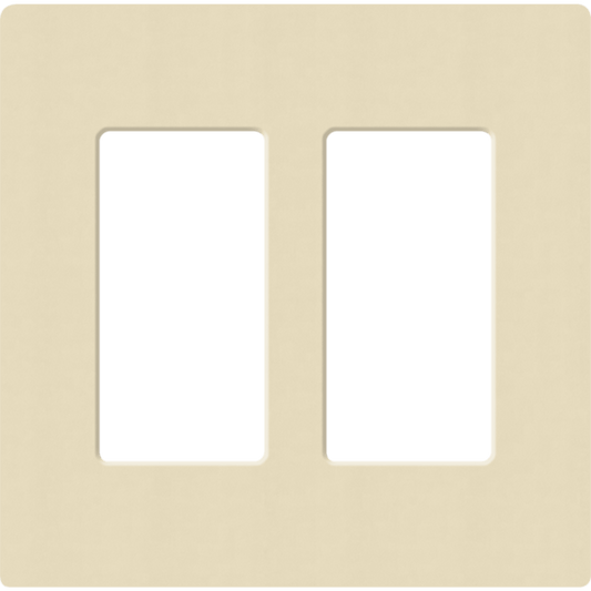 Placa de pared 2 espacios, para atenuador (dimmer), apagador ó control remoto inalámbrico LUTRON.