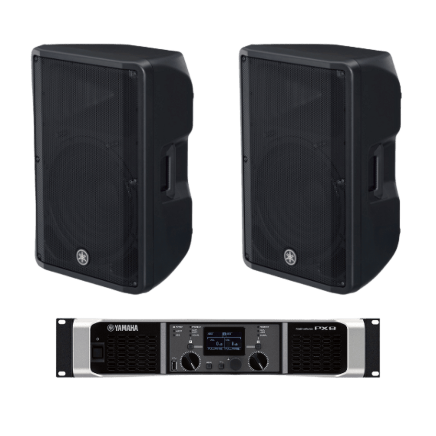 Kit Refuerzo Sonoro | Incluye 2 Bocinas CBR15 y 1 Amplificador PX8 | Ideal para Audio en Vivo y en Primer Plano