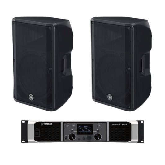 Kit Refuerzo Sonoro | Incluye 2 Bocinas CBR15 y 1 Amplificador PX8 | Ideal para Audio en Vivo y en Primer Plano