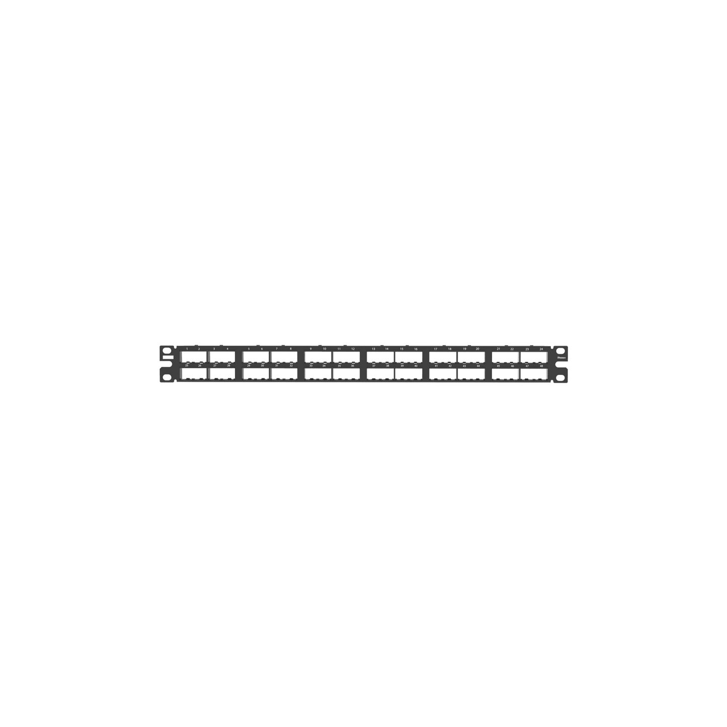 Panel de Parcheo Modular Mini-Com (Sin Conectores), Plano, Blindado, Alta Densidad, de 48 Puertos, 1UR