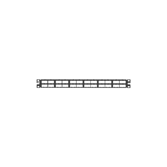 Panel de Parcheo Modular Mini-Com (Sin Conectores), Plano, Blindado, Alta Densidad, de 48 Puertos, 1UR