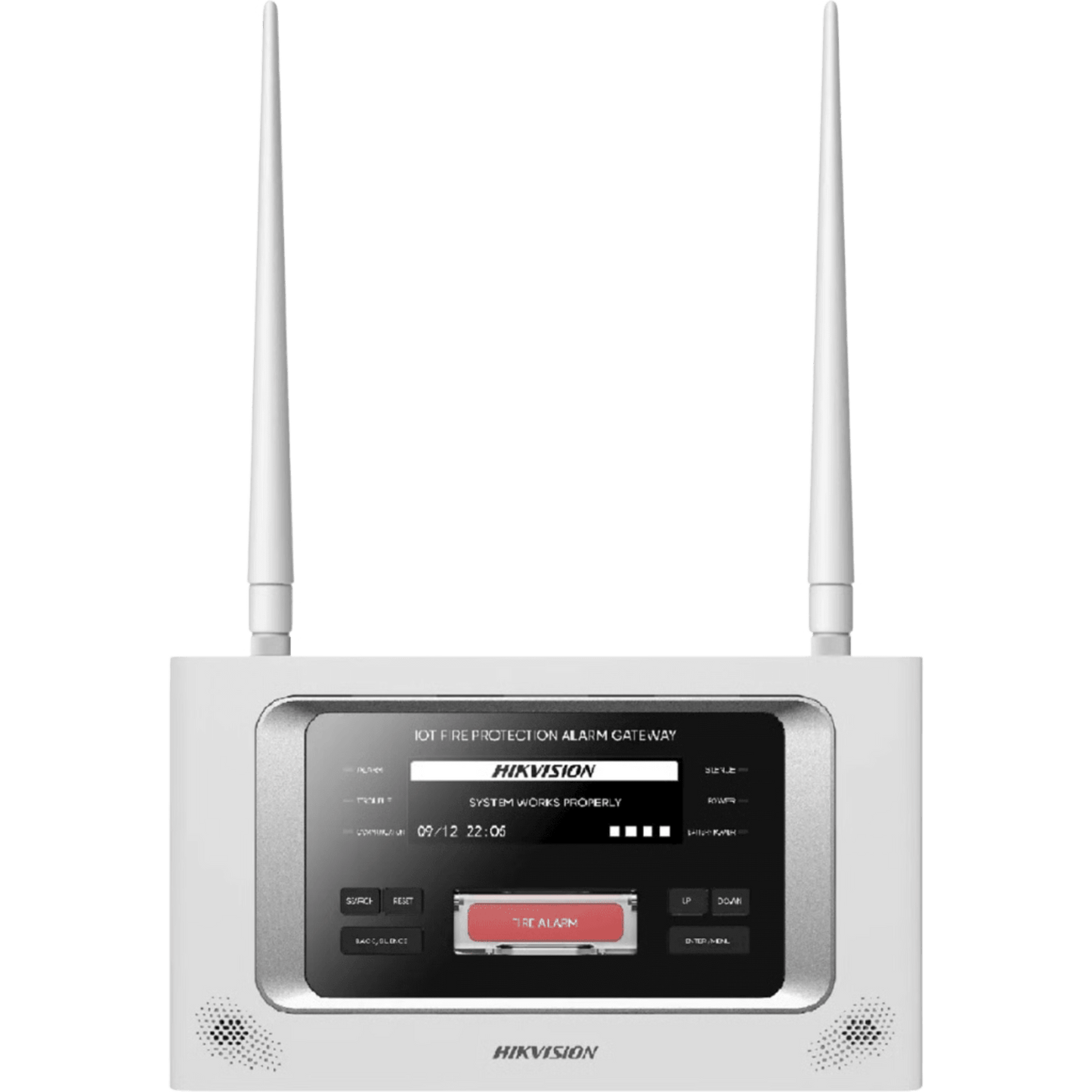 (HikFire) Panel Inalámbrico de Detección de Incendio (Gateway LoRa) / Pantalla LCD Táctil / Comunicación hasta 2 km / Gestión de 128 Dispositivos / Encriptación AES128 / Integración a HikCentral Professiona