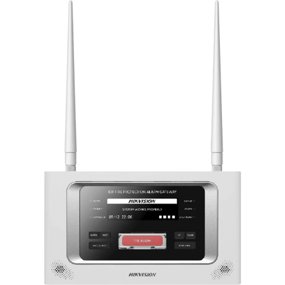 (HikFire) Panel Inalámbrico de Detección de Incendio (Gateway LoRa) / Pantalla LCD Táctil / Comunicación hasta 2 km / Gestión de 128 Dispositivos / Encriptación AES128 / Integración a HikCentral Professiona