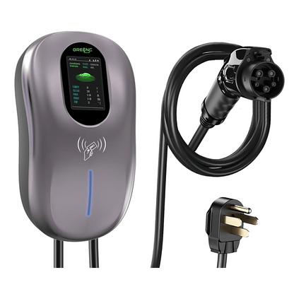 Estación de Carga para Vehículos Eléctricos / 40 A / 9.6 kW / Conector Tipo 1 (SAE J1772) / 110-240 V AC / Pantalla LCD 4.3 in (10.9 cm) / WiFi / APP / RFID / IP65 / Cable TPE 5 m (16.4 ft)