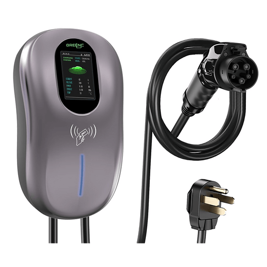 Estación de Carga para Vehículos Eléctricos / 40 A / 9.6 kW / Conector Tipo 1 (SAE J1772) / 110-240 V AC / Pantalla LCD 4.3 in (10.9 cm) / WiFi / APP / RFID / IP65 / Cable TPE 5 m (16.4 ft)