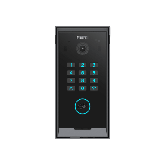 Videoportero Slim IP SIP con Cámara HD, IP IP65, Teclado Numérico y Relé, Apertura por BLE, Tarjeta, Remoto, Protocolo ONVIF, Compatible con App Fanvil Link