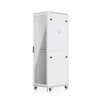 UACC Rack Cabinet 42U (600 × 800 mm) – Gabinete de Piso Totalmente Ensamblado con Ventiladores Integrados, Paneles Removibles, Ruedas con Seguro y Puerta Frontal de Vidrio Templado