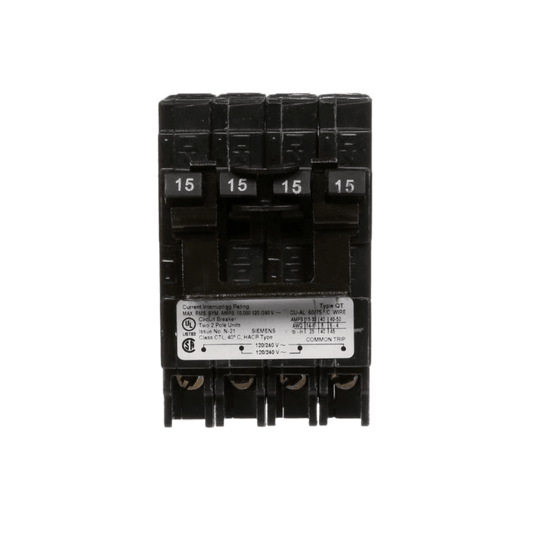 Interruptor automático TRIPLEX enchufable tipo QT 2 polos simples, 1 polo doble, 20-30 amp