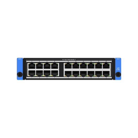 Tarjeta de 20 Puertos Ethernet Gigabit / Resolución 4K HDR10 / Carga Máxima 10.4 MP / Soporte HLG y SMPTE / Modos Mini y Estándar