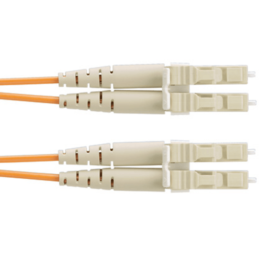 Jumper de Fibra Optica Multimodo 62.5/125 OM1, LC-LC Duplex, OFNR (Riser), Color Naranja, 2 Metros