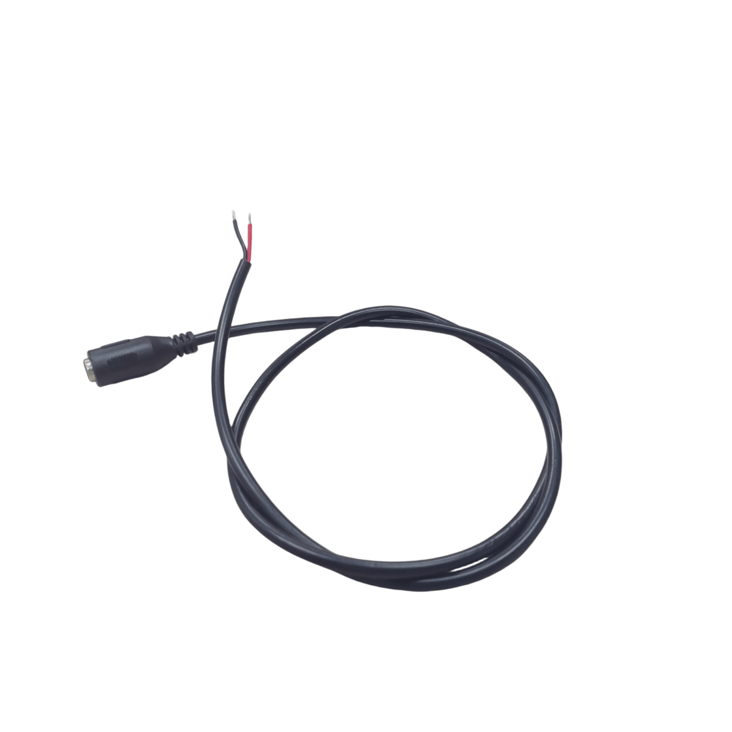 Cable con Conector Macho (Pigtail) / Forro Negro | Alimentación para Vcc con Puntas Libres | Polarizado | Largo 22 cm (8.66 Pulgadas) | Calibre 22AWG.