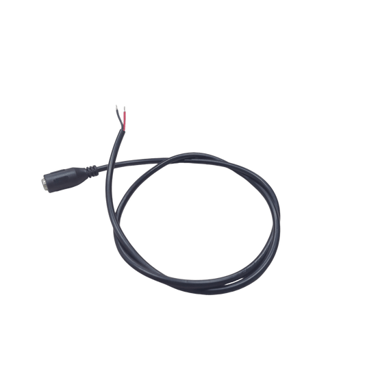 Cable con Conector Macho (Pigtail) / Forro Negro | Alimentación para Vcc con Puntas Libres | Polarizado | Largo 22 cm (8.66 Pulgadas) | Calibre 22AWG.