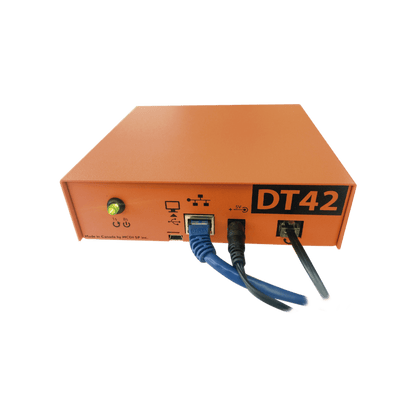 Receptora de alarmas IP Universal con 1 entrada de linea telefónica, para su central de monitoreo, recepción TCP/IP o GPRS, serie  M2M, paneles de alarma Hikvision, entre otros.