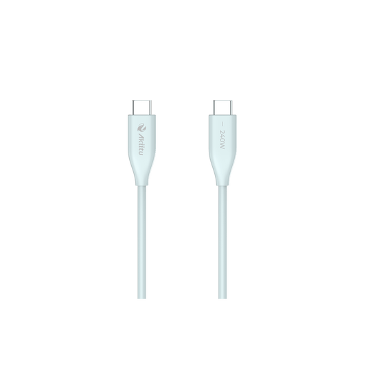 Cable de Carga USB-C a C 1.5 Metros / Tecnología GaN (Nitruro de Galio) / Fast-Charging  / Potencia 240W / Velocidad Transferencia 480 Mbps / Material Silicona No Tóxica /  Conector Aluminio Anodizado